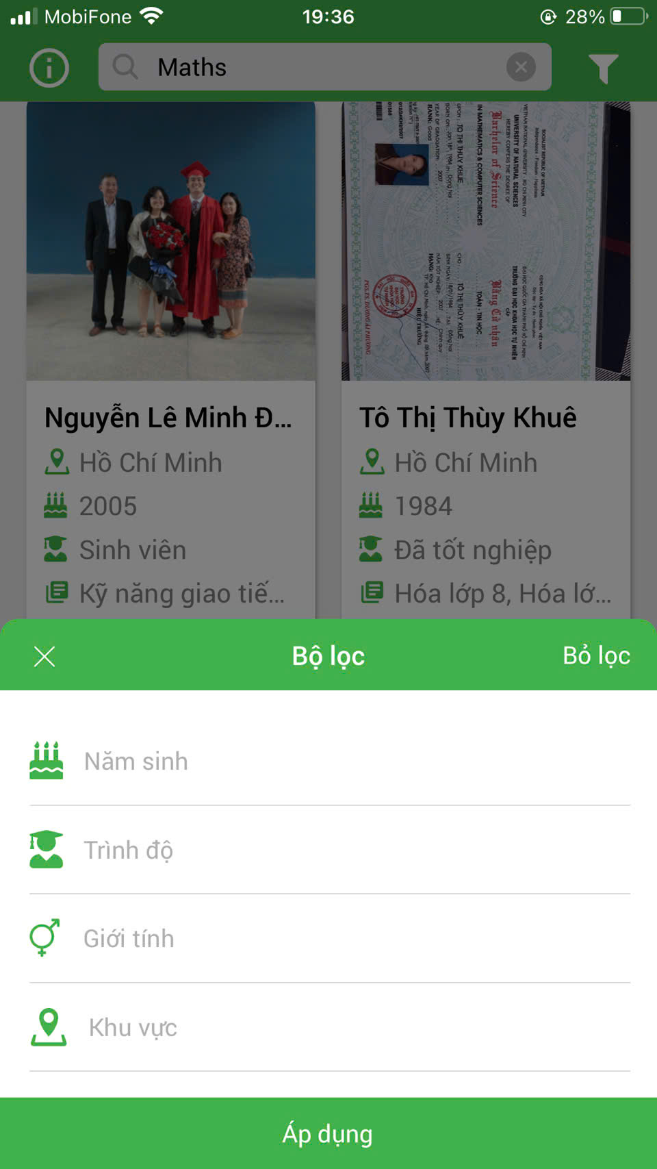 học kèm maths science